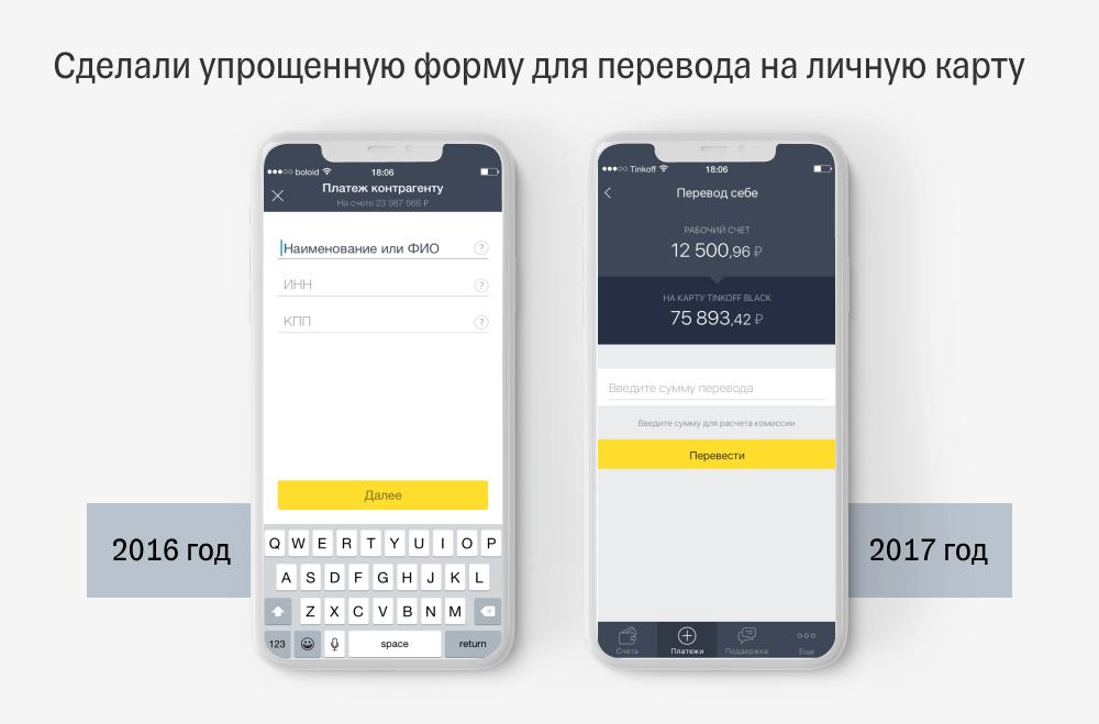 Форма перевода на личную карту в 2016 и в 2017