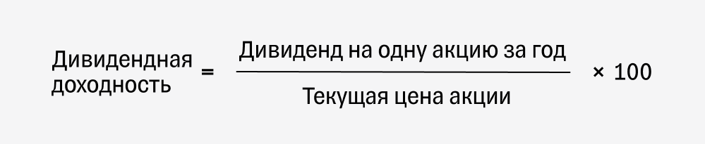 Формула дивидендной доходности акций