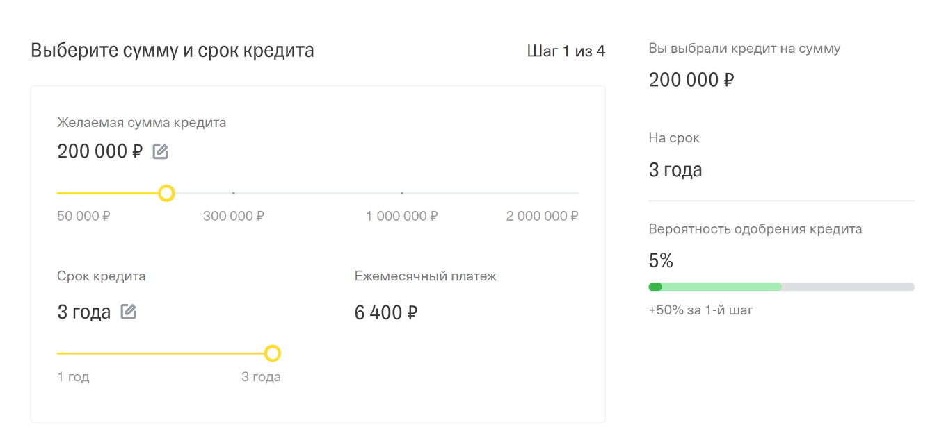 Кредитный калькулятор Т⁠-⁠Банк