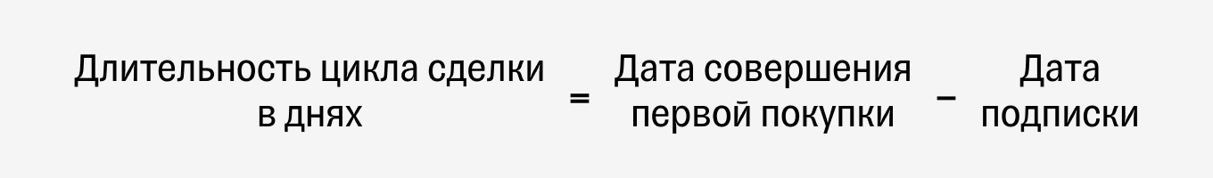 Как посчитать длительность цикла сделки