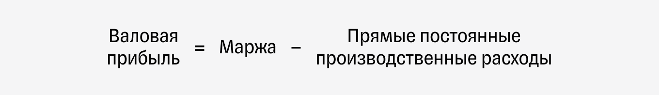 Формула валовой прибыли