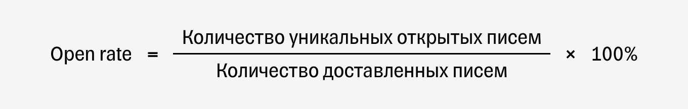 Open rate: формула
