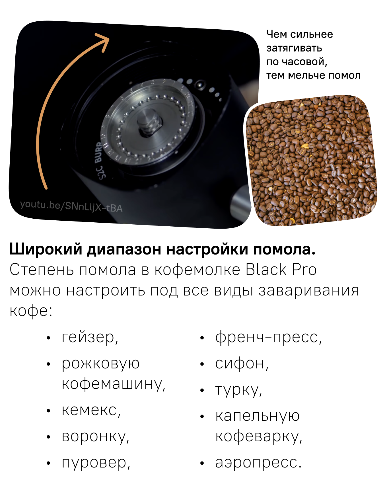 Как проиллюстрировать размер помола