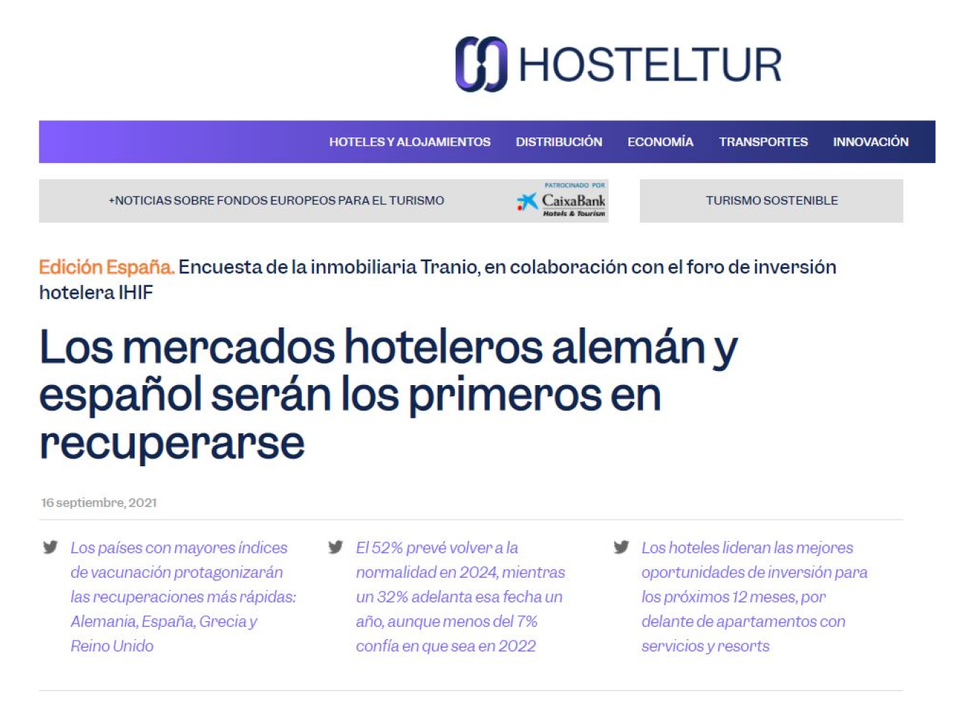 Исследование в Hosteltur