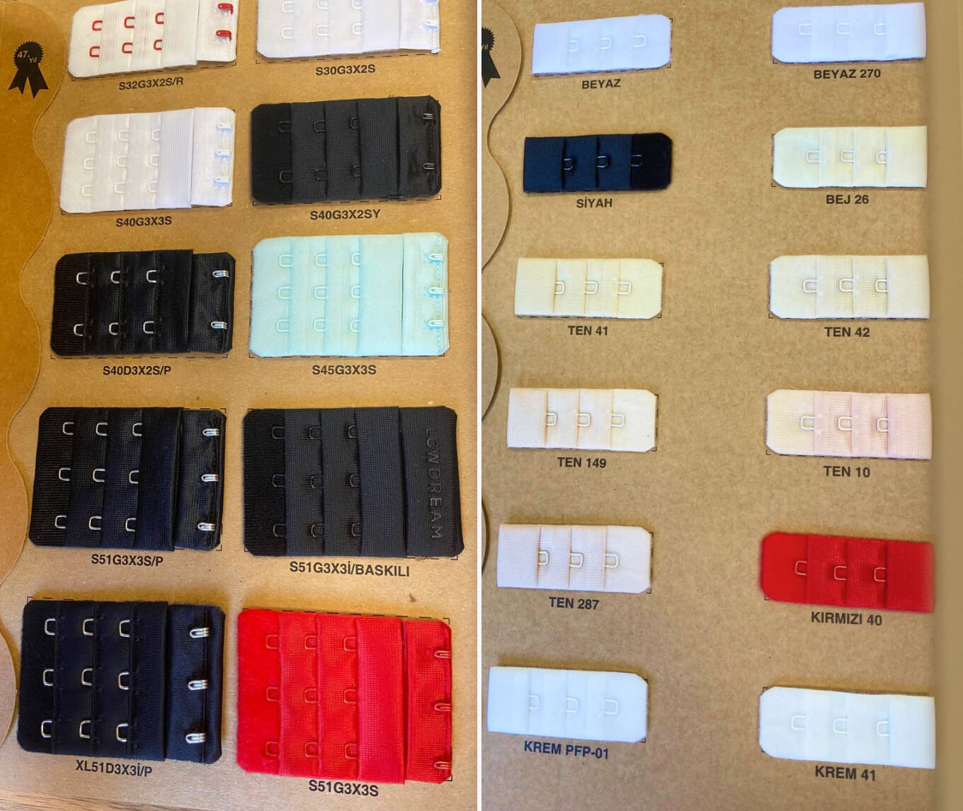 Образцы фурнитуры для бюстгалтеров