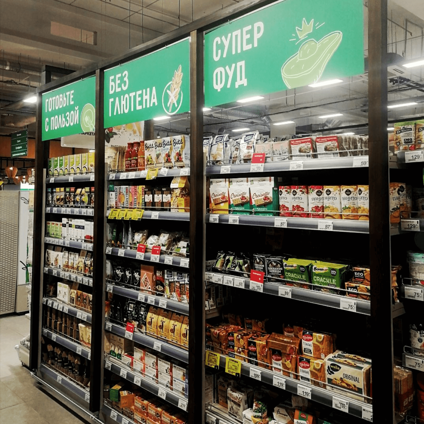 Примеры надписей в торговом зале