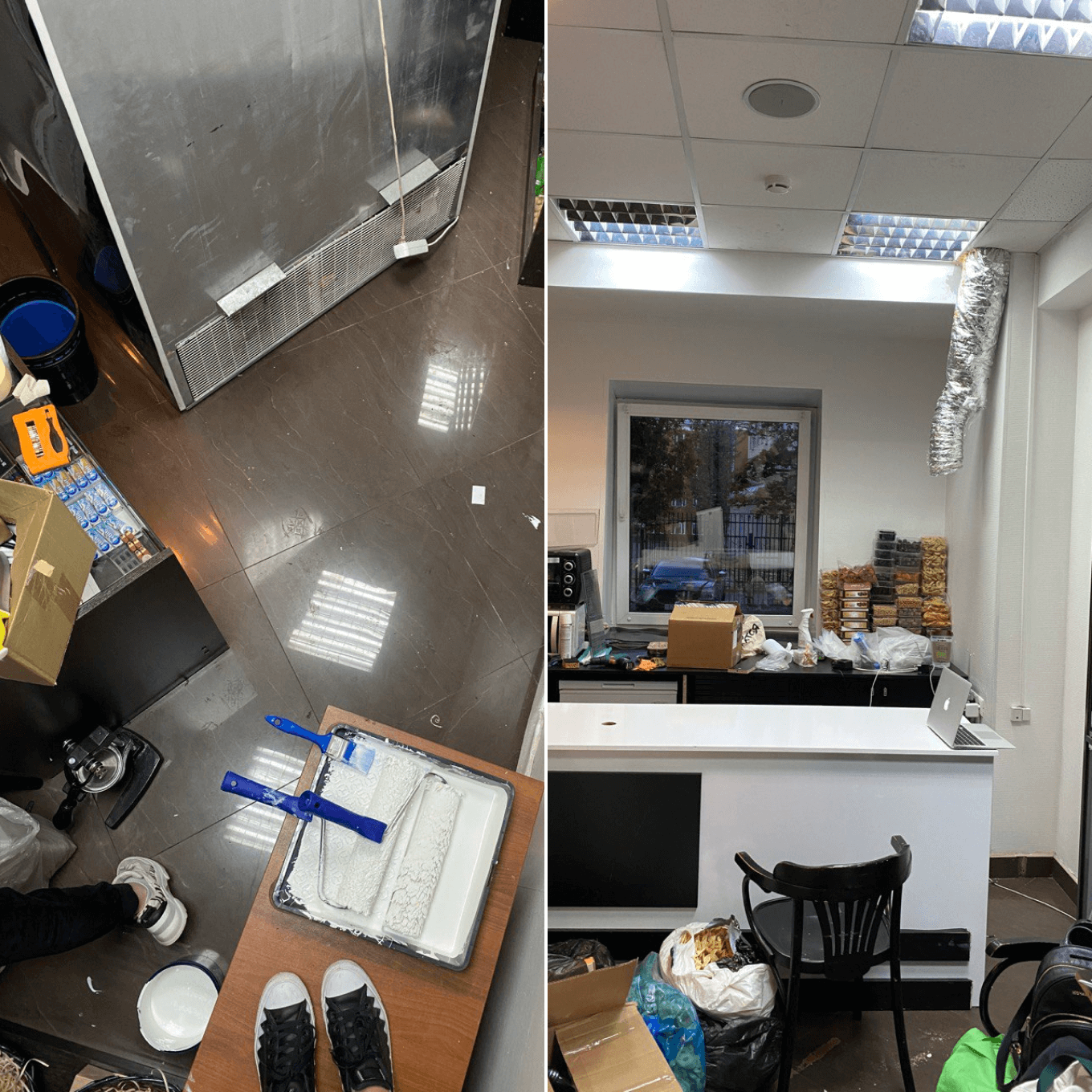 Процесс ремонта кофейни