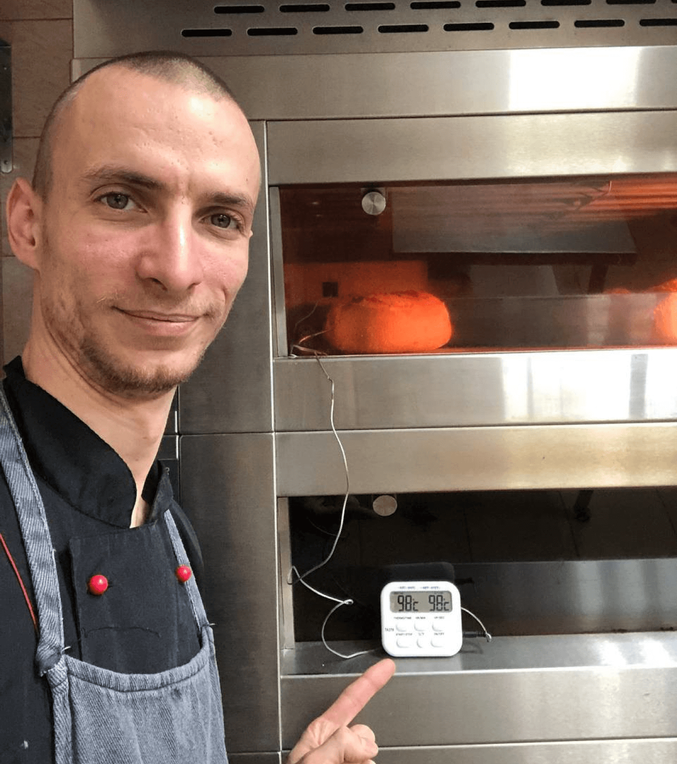 Замер температуры внутри мякиша