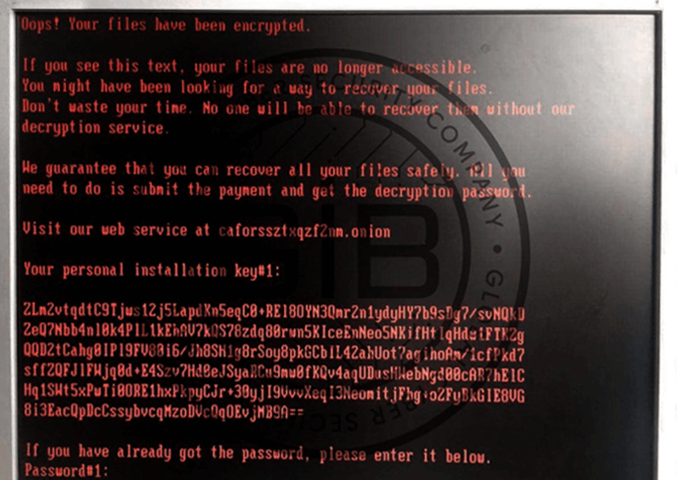 Пример экрана заблокированного компьютера