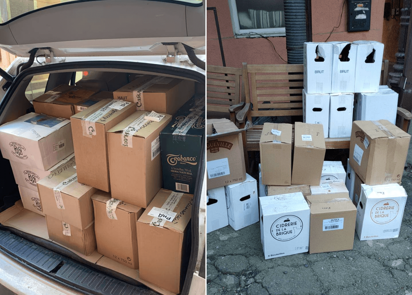 Коробки с напитками и едой для баров