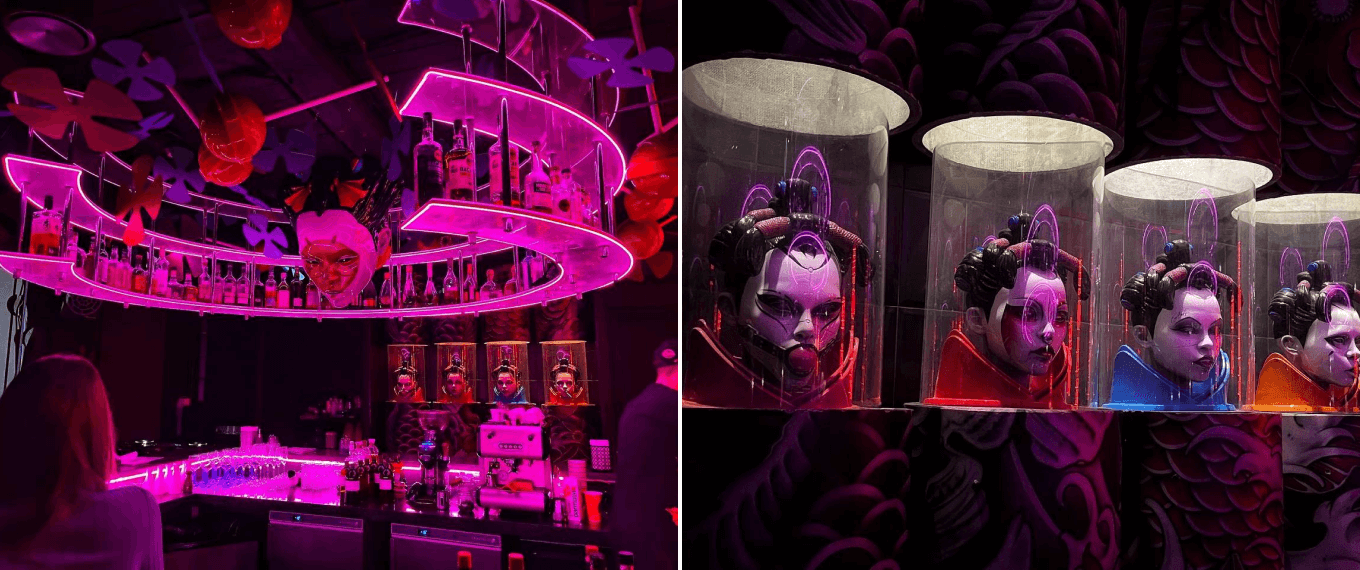 Атмосфера в московском баре Geisha Superman