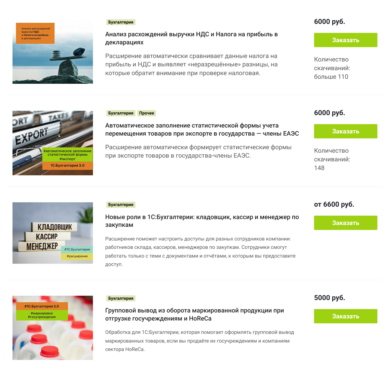 Расширения партнера 1С, компании «Простые решения»