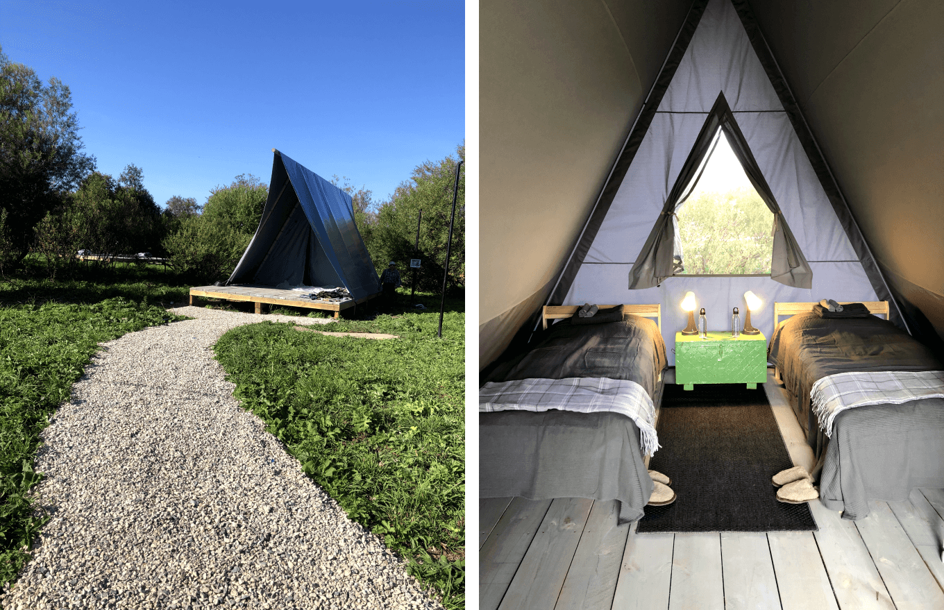 Шатровый домик снаружи и внутри