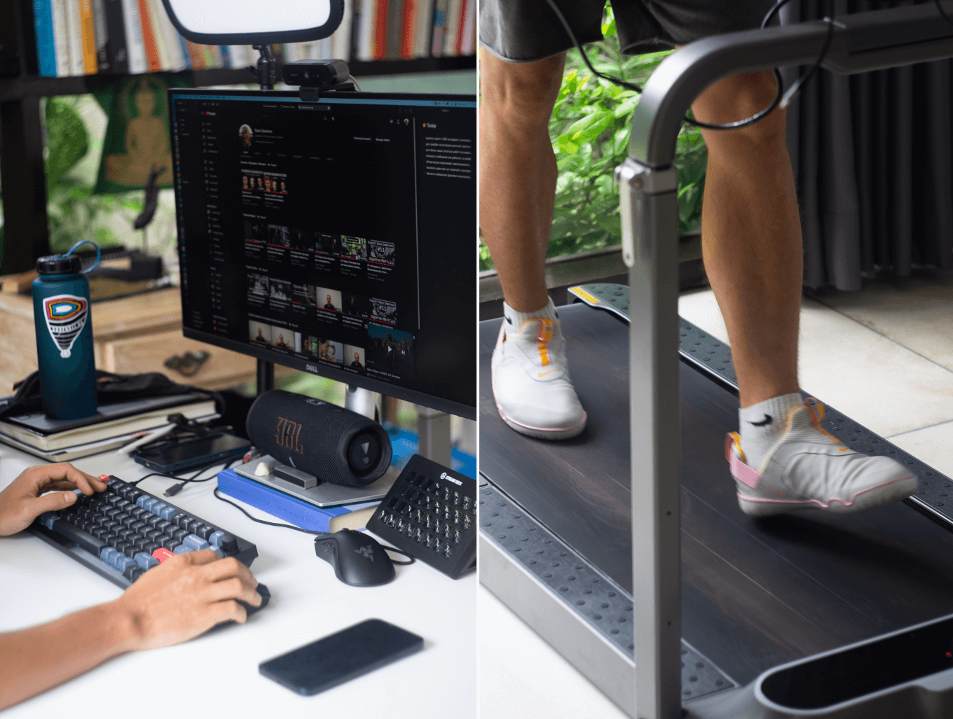 Рабочий стул Ивана Замесина иногда заменяет беговая дорожка