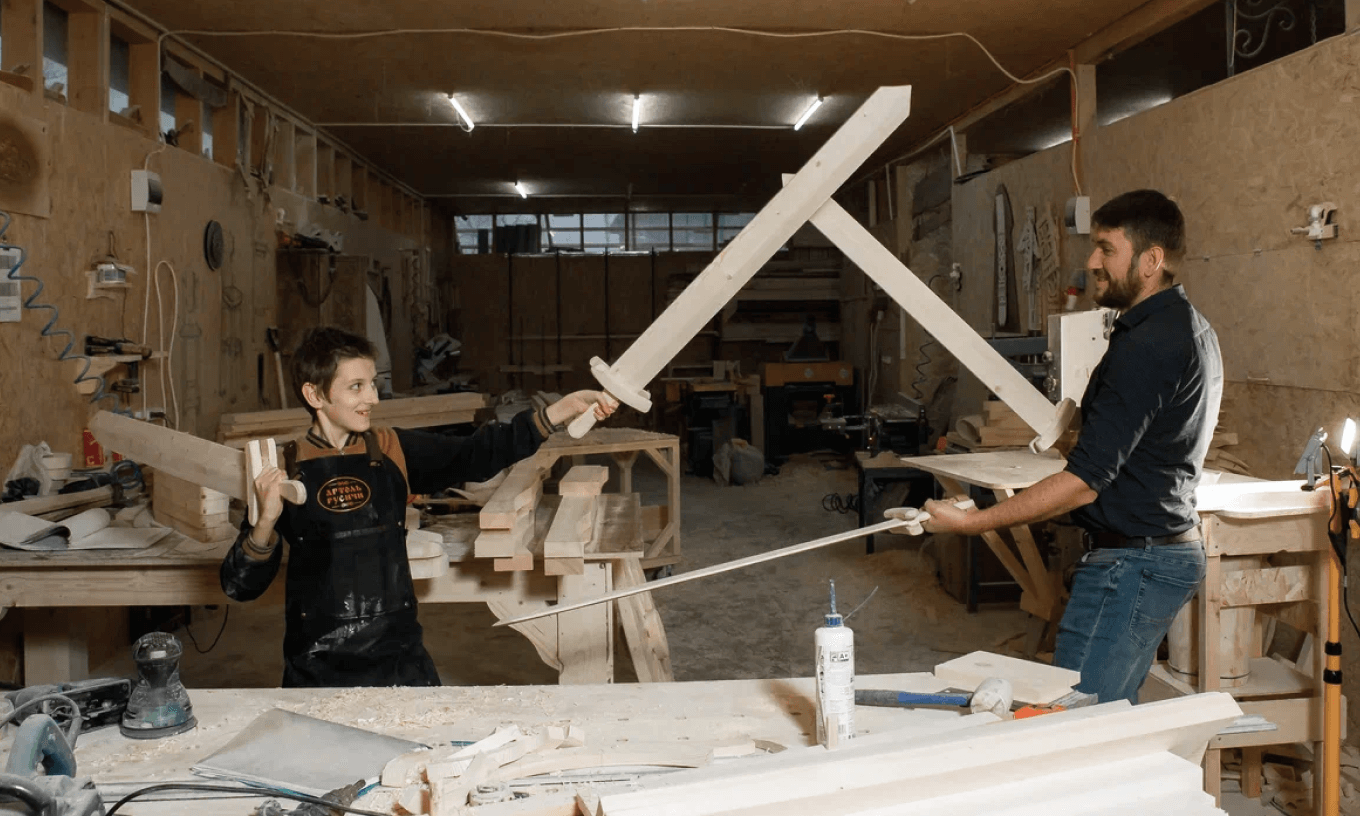 Иван Мордовин  с сыном