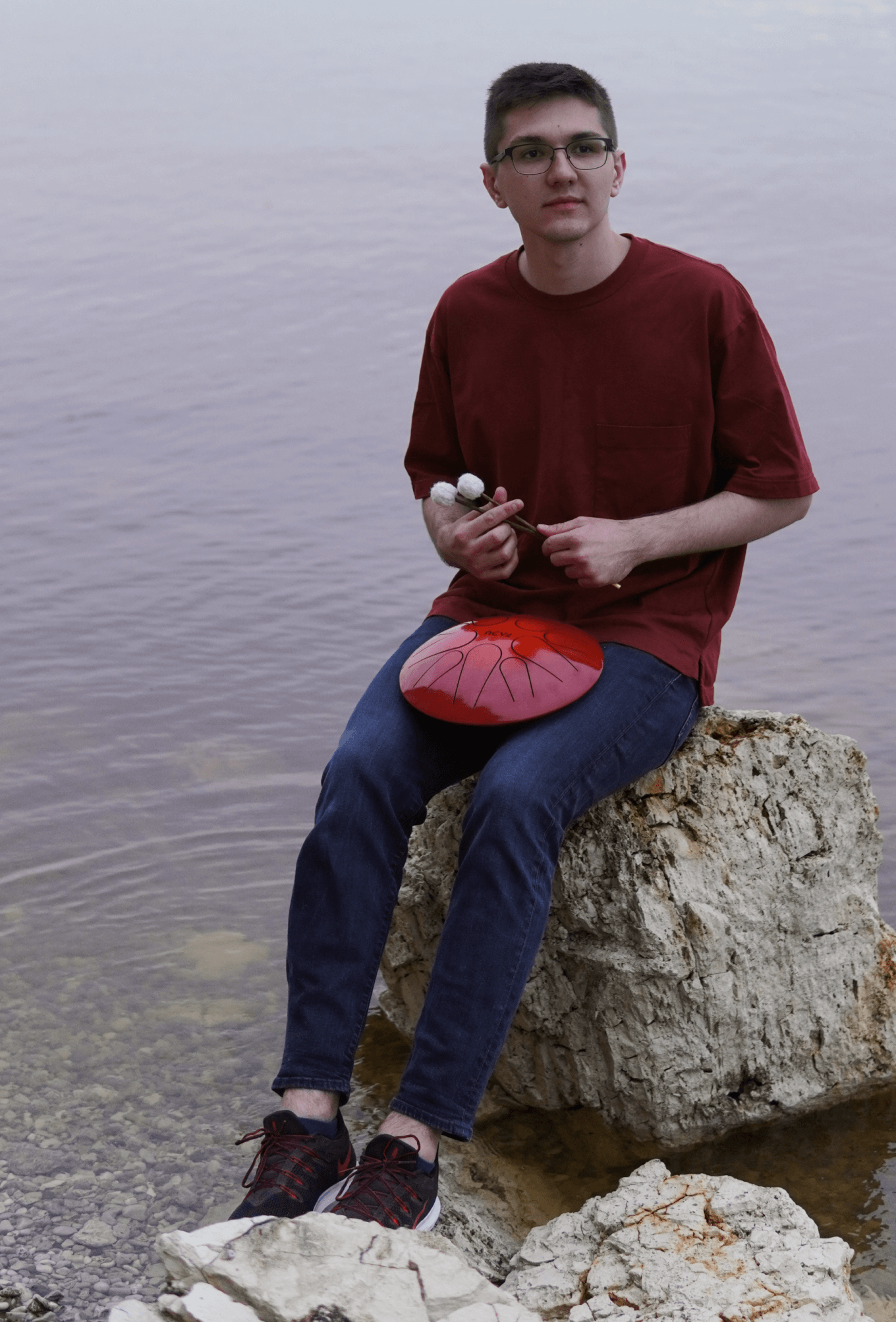 Альберт Загиров с барабаном «Пламя»