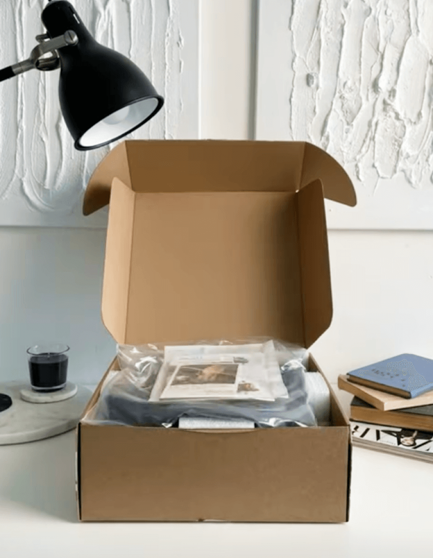 Упаковка барабана с приветственной надписью