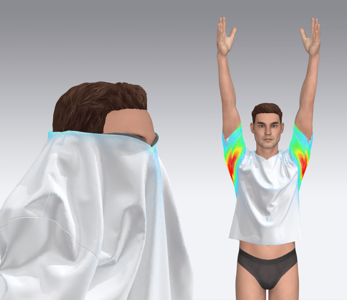 Объемный макет футболки в нейросети CLO 3D