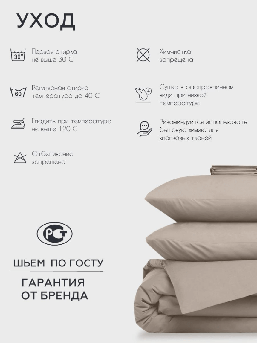 Инфографика ухода за постельным бельем