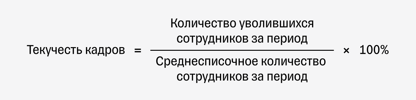 Формула расчета текучести кадров