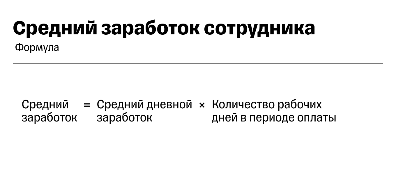 Формула расчета среднего заработка