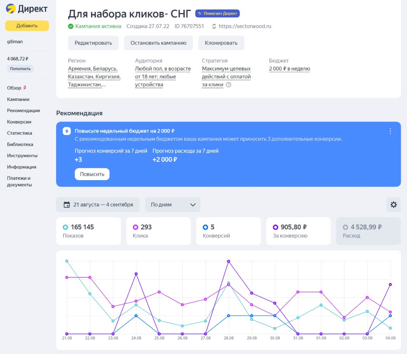 Настройка рекламы на СНГ
