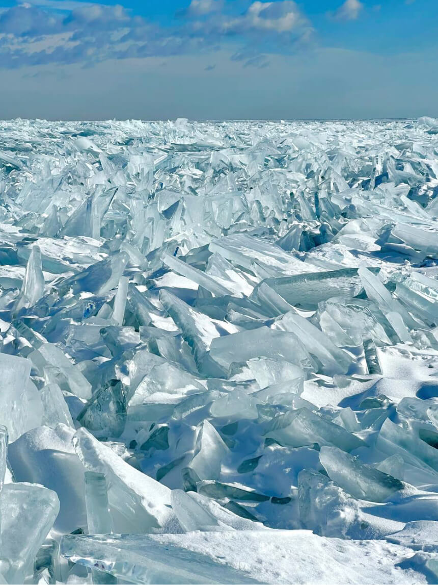 Высота торосов на Байкале