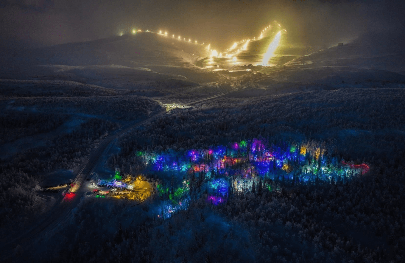 Как выглядит арт-парк ночью с высоты