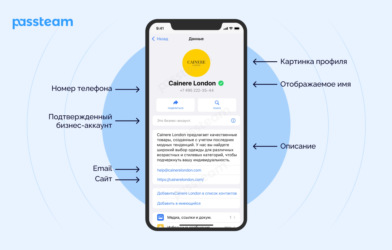 Профиль бизнеса в WhatsApp* Business API