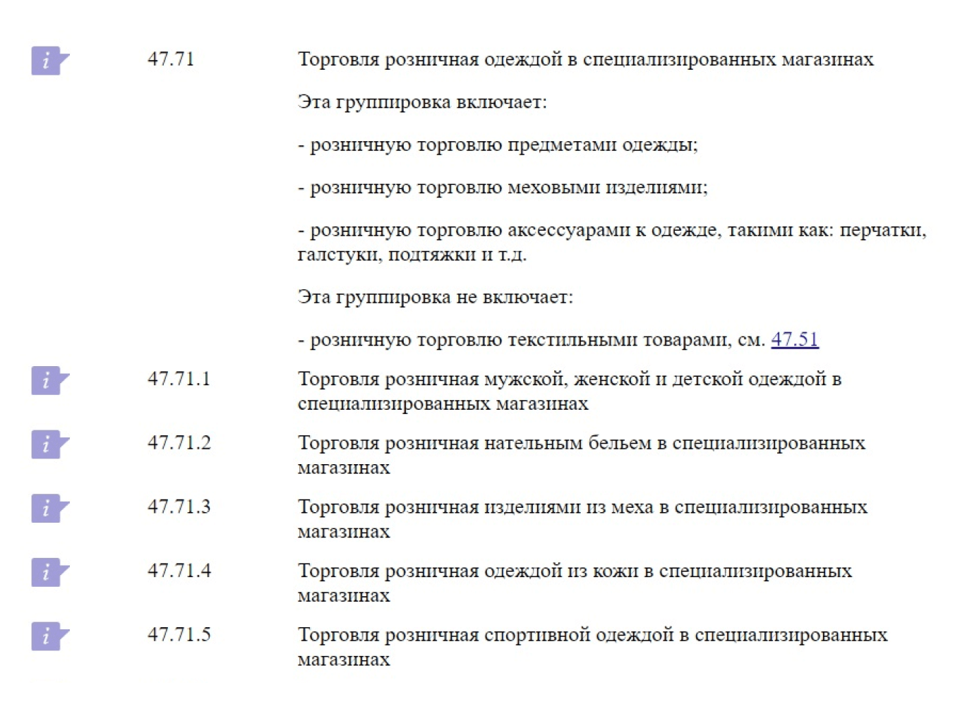Справочник кодов ОКВЭД