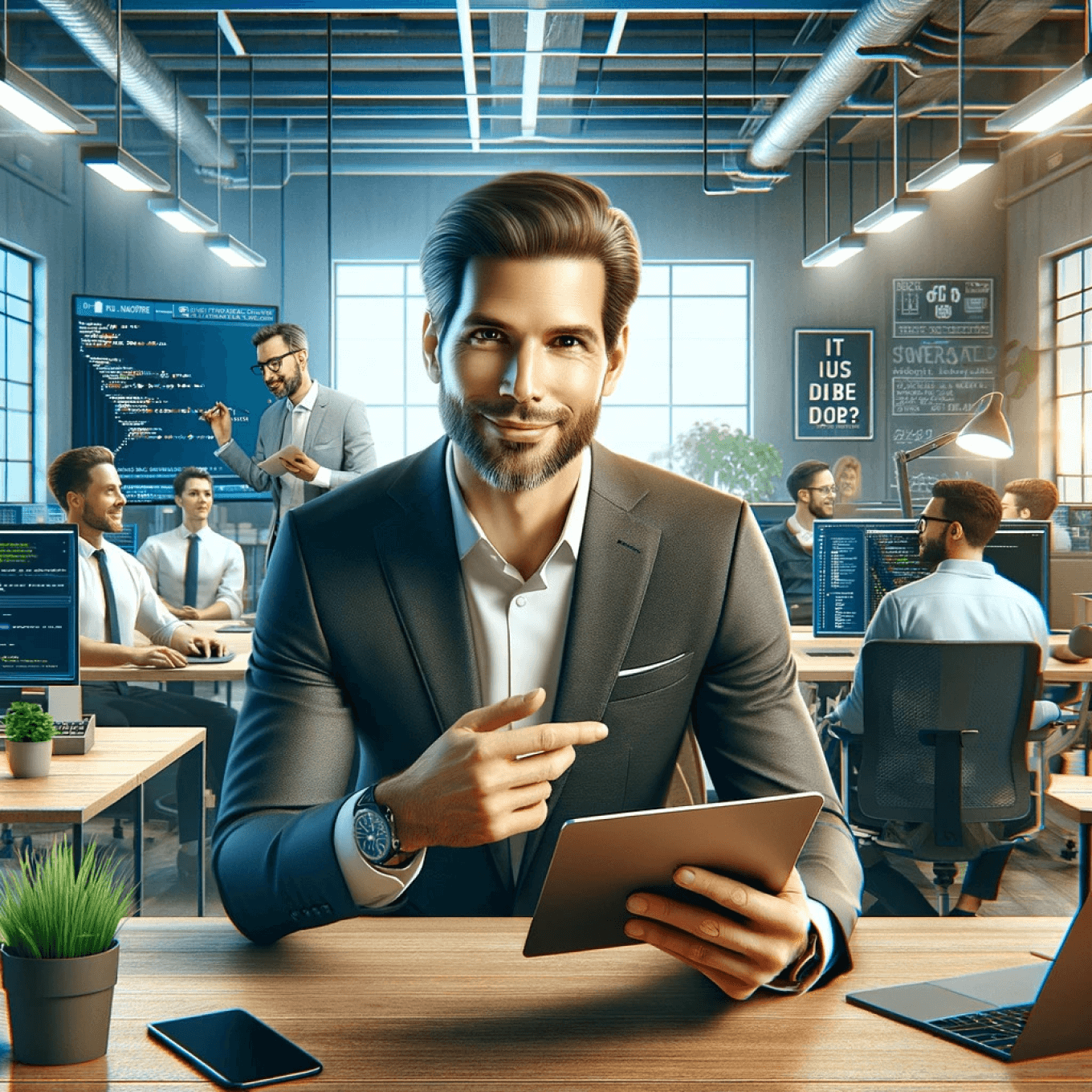 «Босс-ментор», сгенерированный нейросетью DALL-E