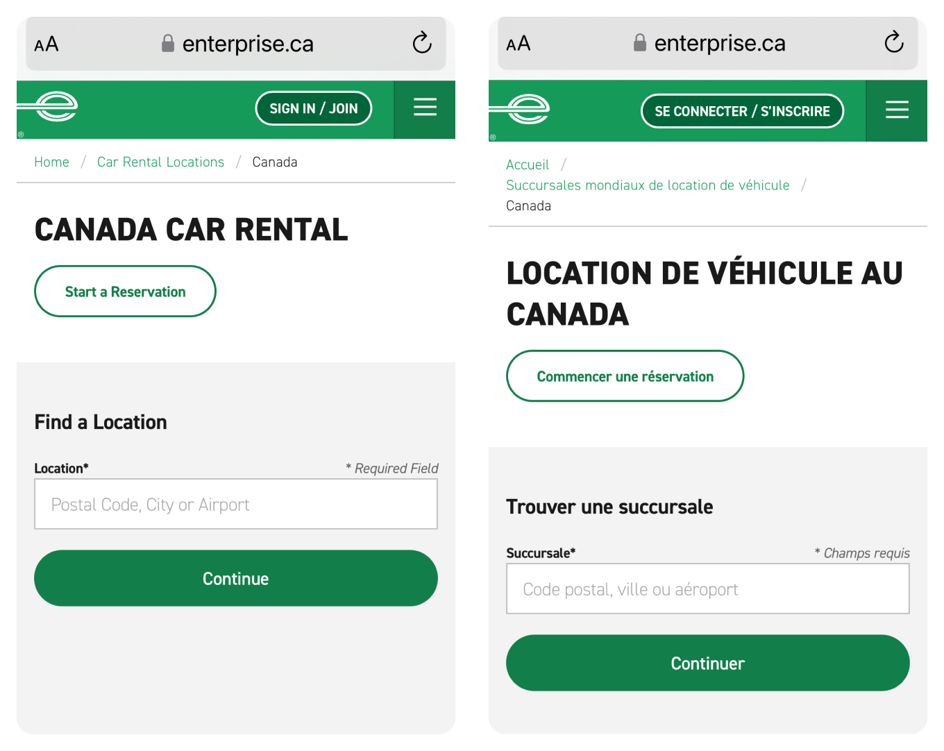 Примеры сайтов с разными языковыми версиями