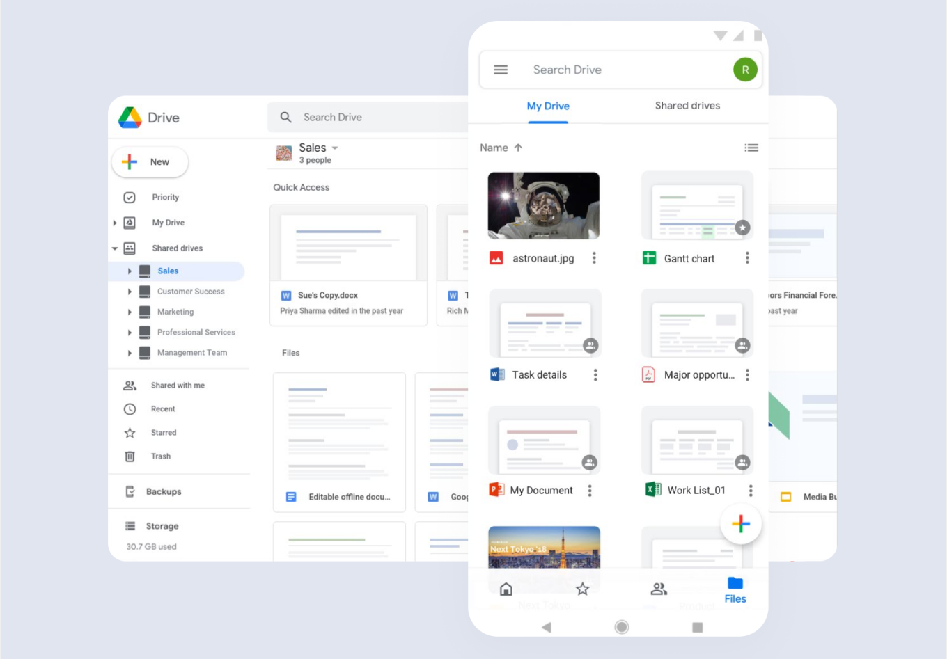 Интерфейс Google Drive