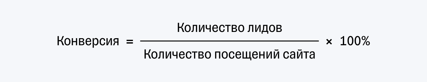 Формула расчета конверсии