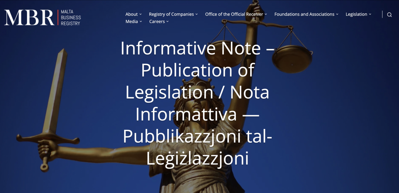 Сайт Мальтийского коммерческого реестра
