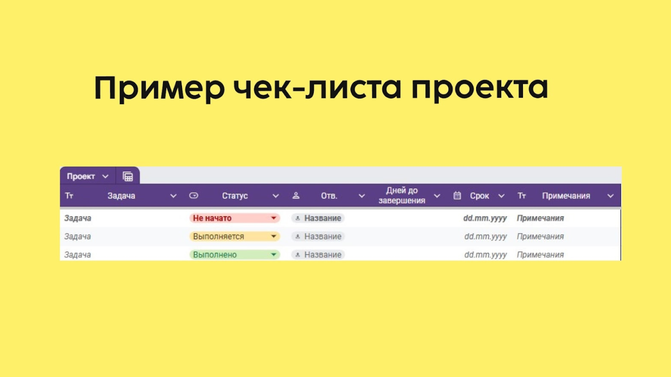 Чек-лист проекта
