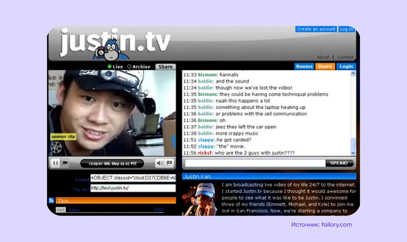 Пивот проекта justin.tv в Twitch