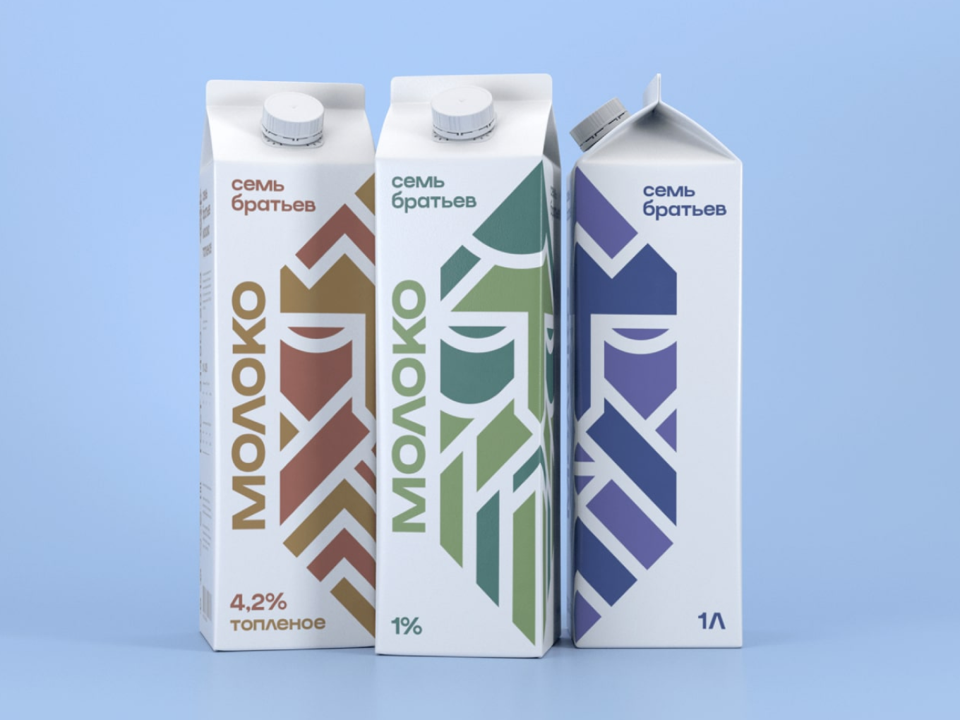 Упаковка молока Семь братьев
