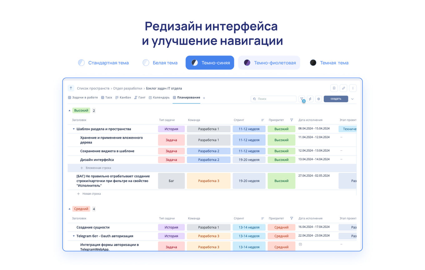 Редизайн интерфейса TEAMLY