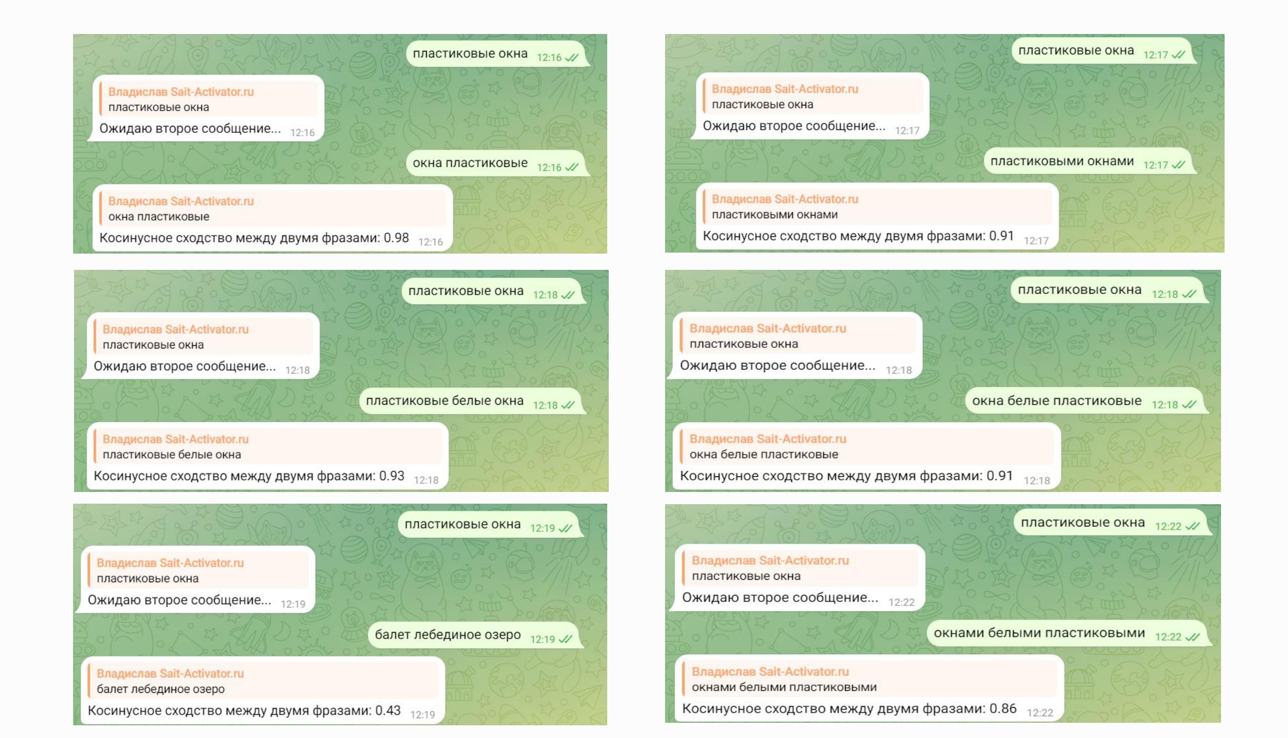 Бот для измерения косинусной близости