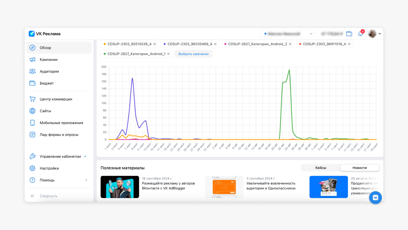 Рекламный кабинет ВК