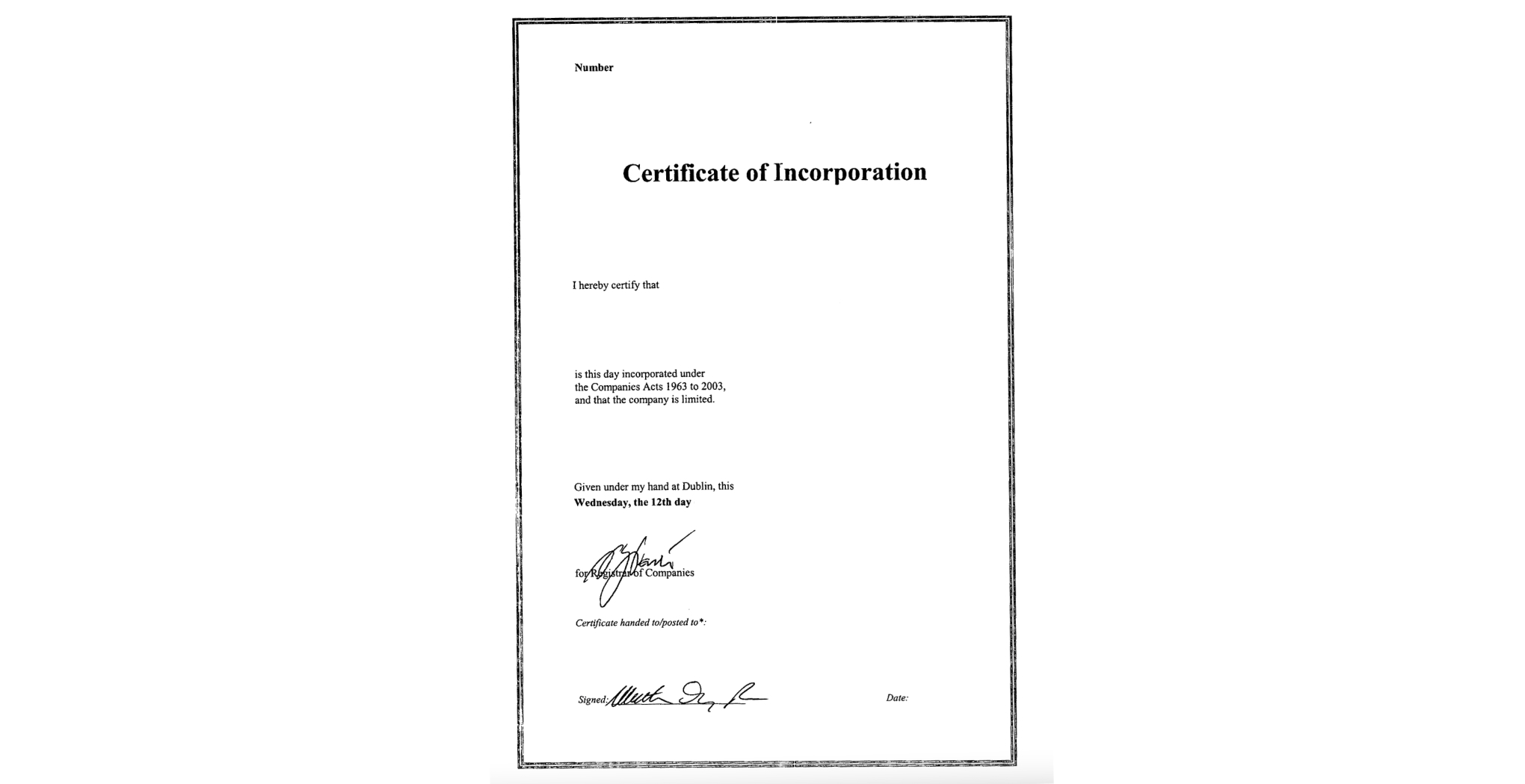 Свидетельство о регистрации юрлица