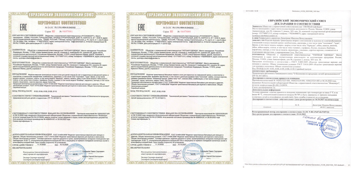 Образец декларации о соответствии