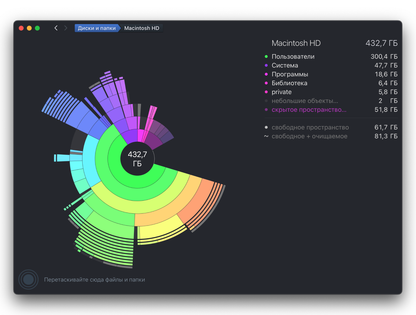 Приложение DaisyDisk для удаления кэша