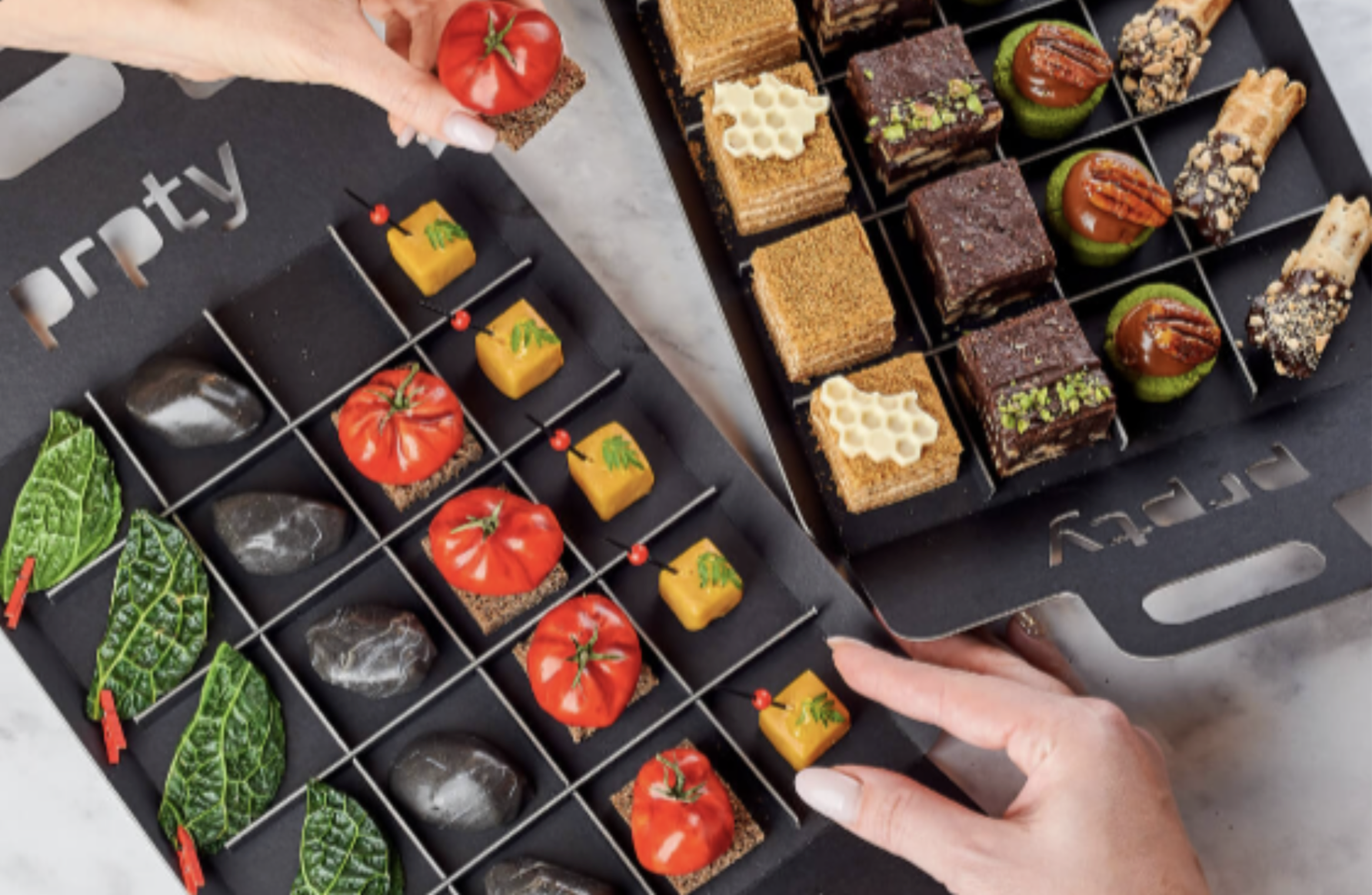 Эстетичная подача закусок в стильной упаковке Preparty, соответствующей трендам