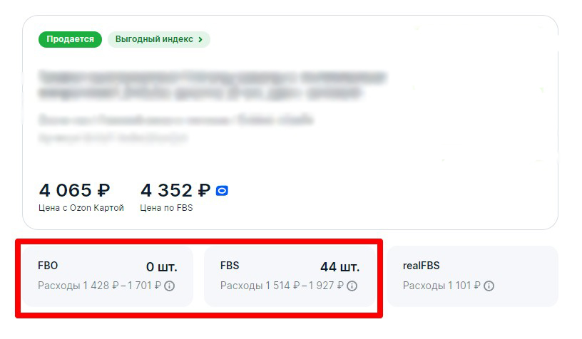 Комиссия при работе по схемам FBO и FBS