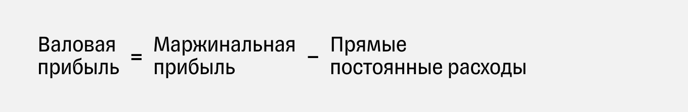 Формулы расчета валовой прибыли