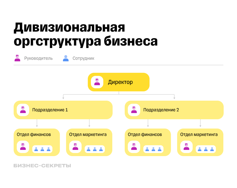 Пример дивизиональной оргструктуры