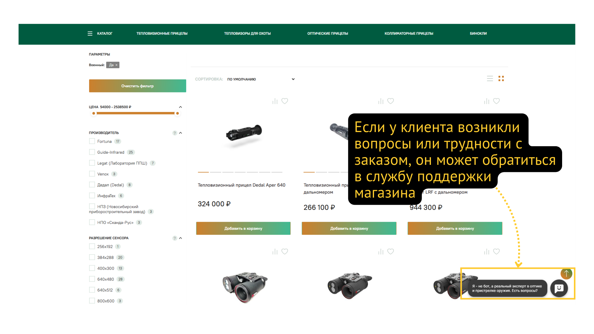 Как выглядит чат на сайте