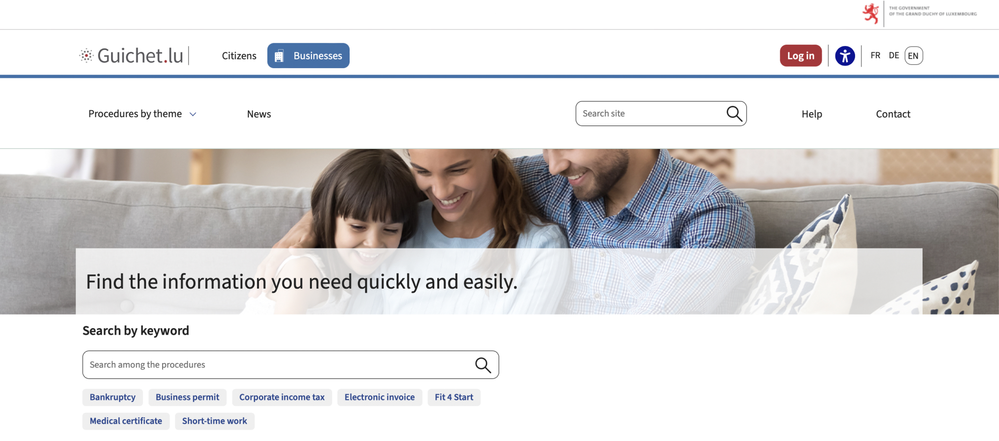 Платформа цифровых услуг Правительства Люксембурга